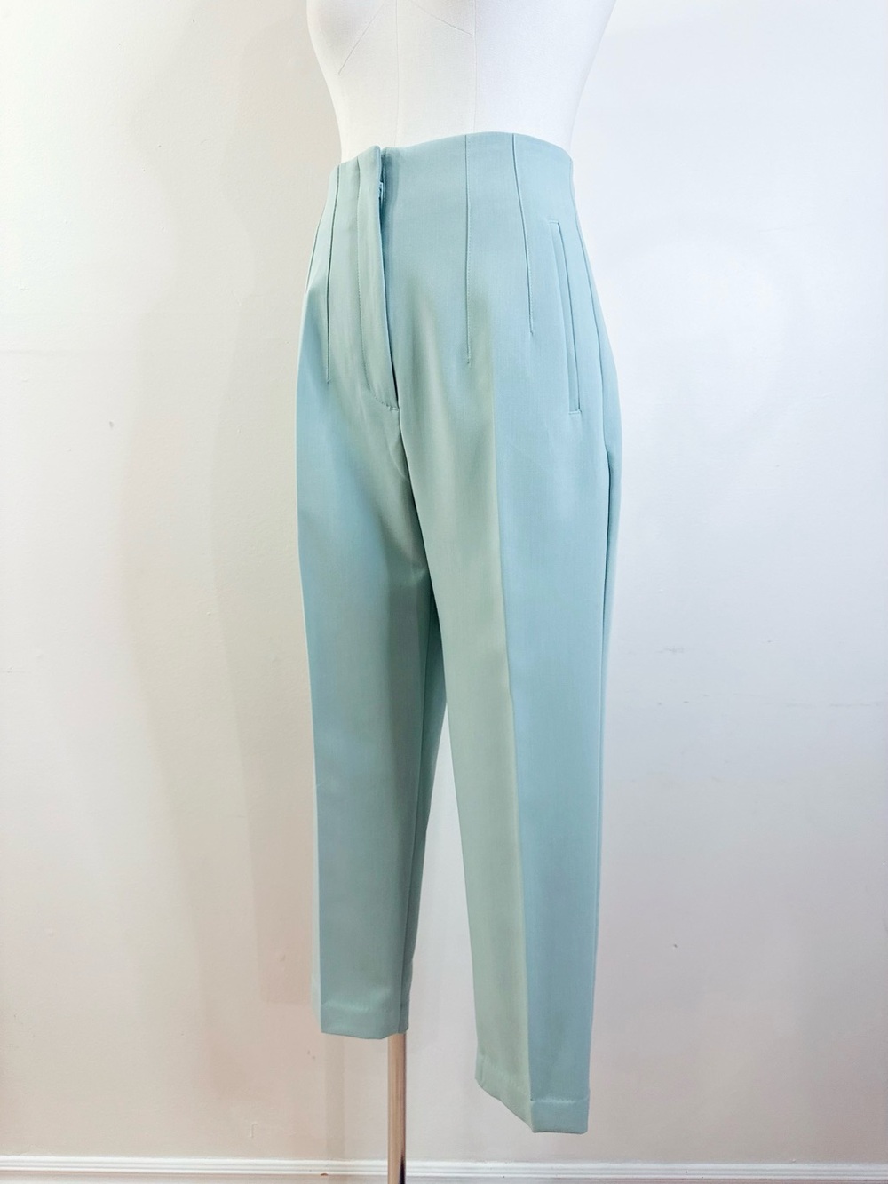 💚 Zara Mint Pastel High-Waisted Tailored Pants